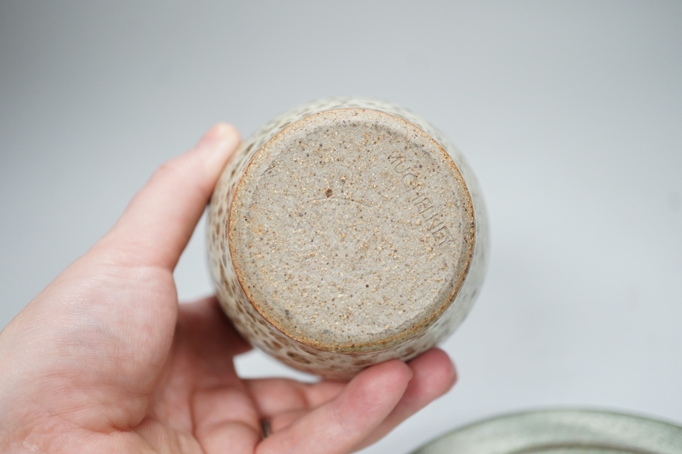 John Leach, Nick Rees, Mark Melbourne - lidded preserve jar, together with a cheese dome, (2)